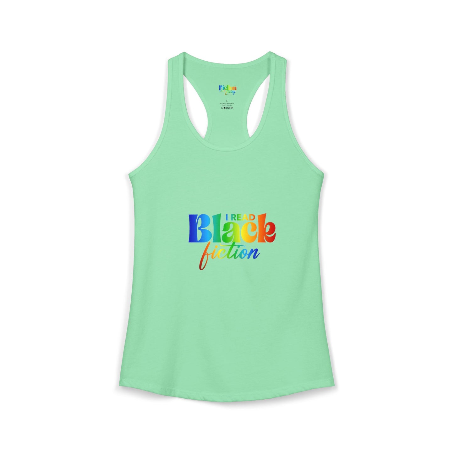 LGBT Pride "I Read Black Fiction" Women's Ideal Racerback Tank
