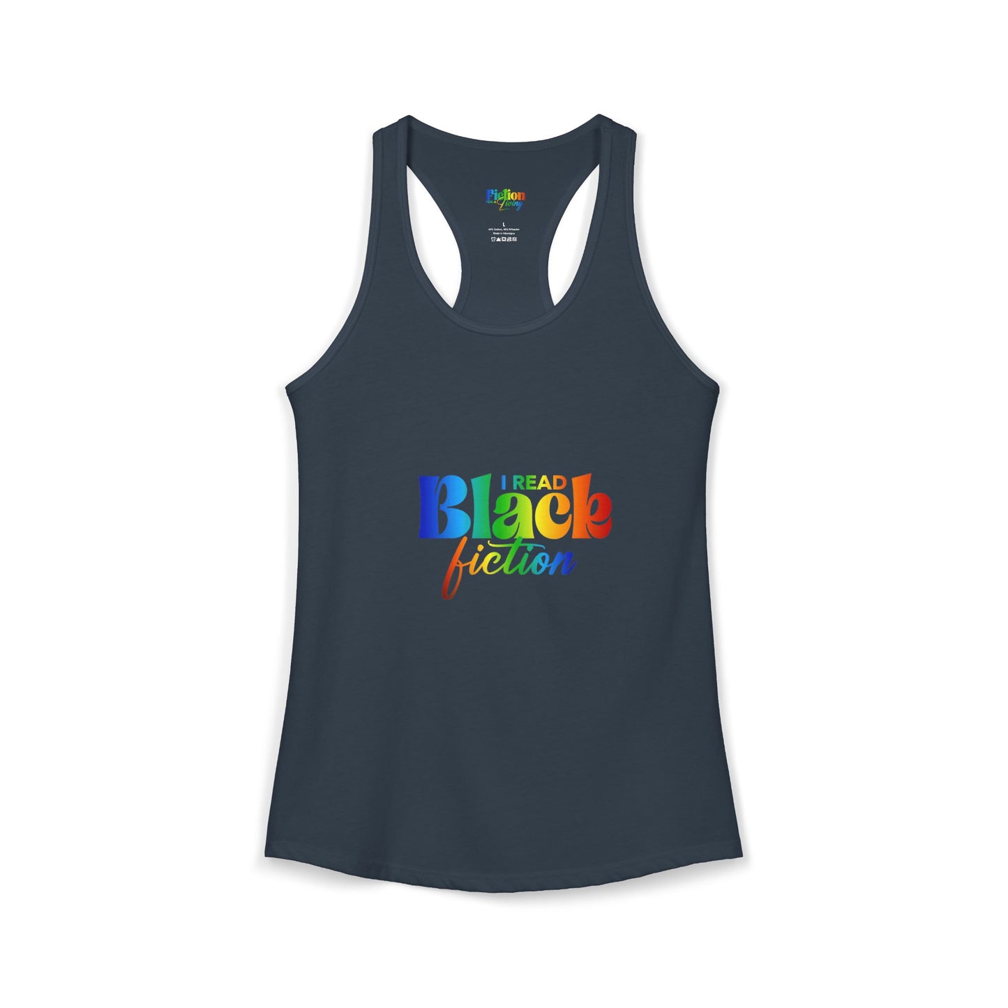 LGBT Pride "I Read Black Fiction" Women's Ideal Racerback Tank