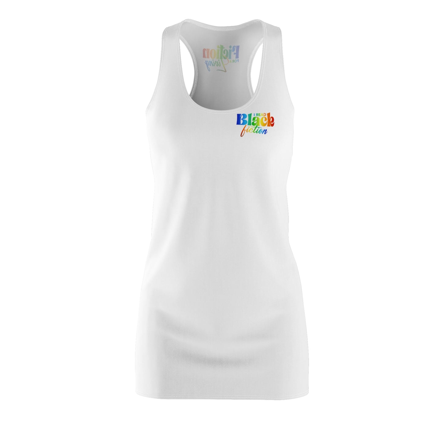 Racerback Dress — 'Fiction Lover' Rainbow Logo Women's Tank Dress