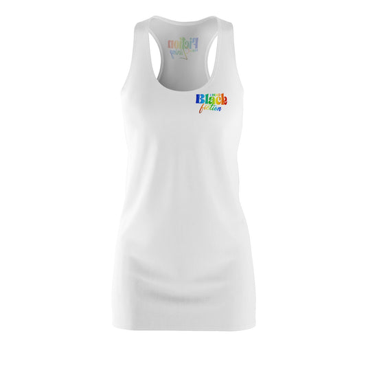 Racerback Dress — 'Fiction Lover' Rainbow Logo Women's Tank Dress
