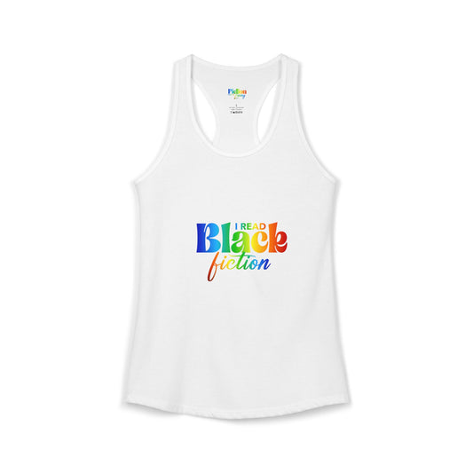 LGBT Pride "I Read Black Fiction" Women's Ideal Racerback Tank