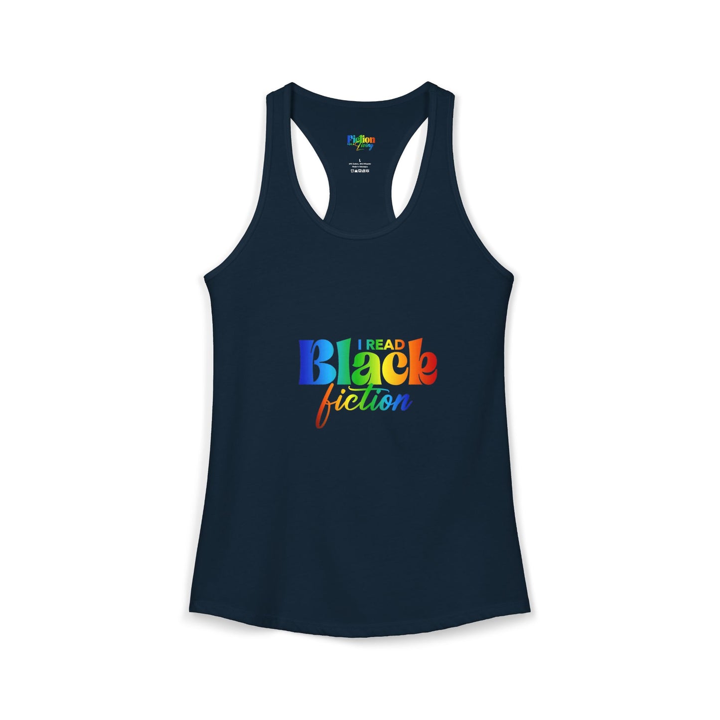 LGBT Pride "I Read Black Fiction" Women's Ideal Racerback Tank