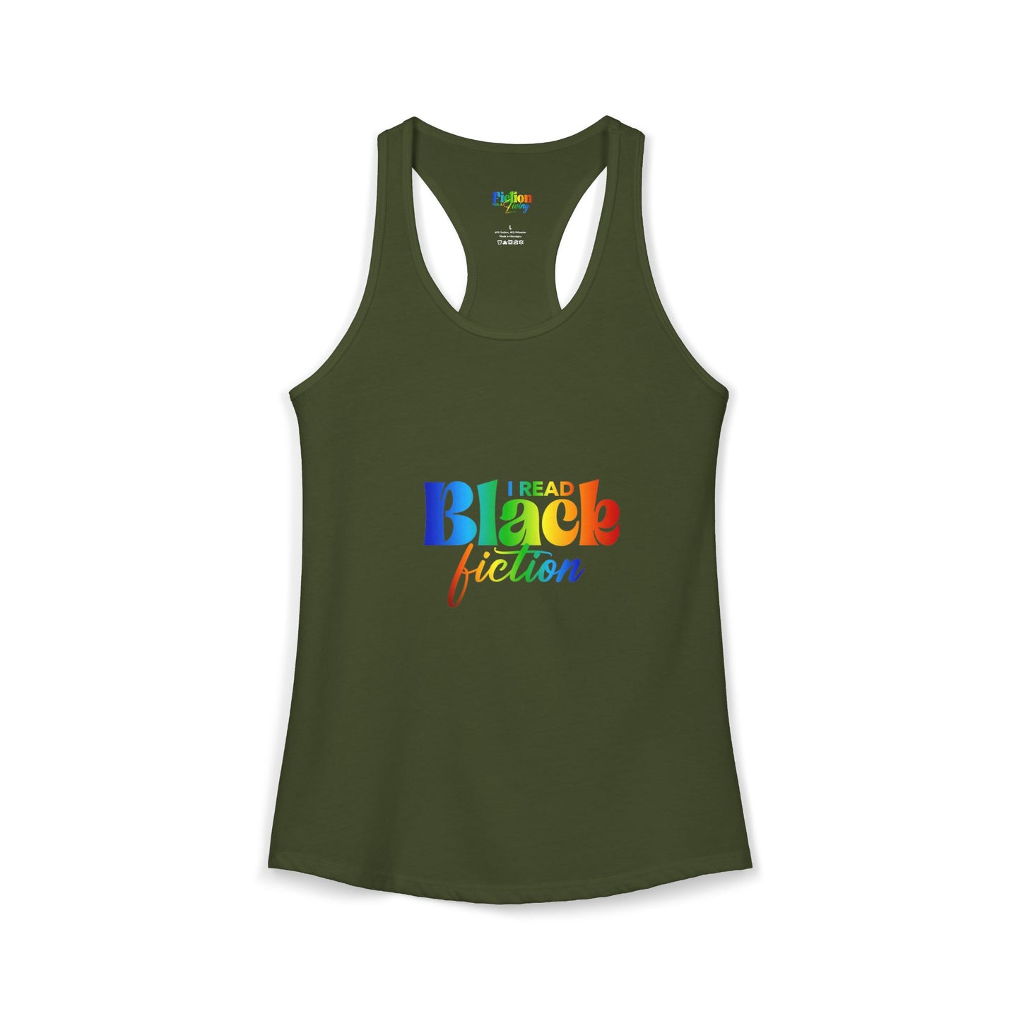 LGBT Pride "I Read Black Fiction" Women's Ideal Racerback Tank