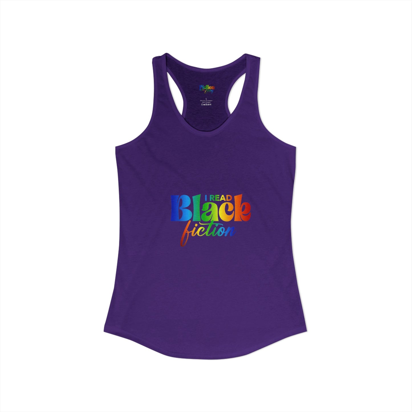 LGBT Pride "I Read Black Fiction" Women's Ideal Racerback Tank