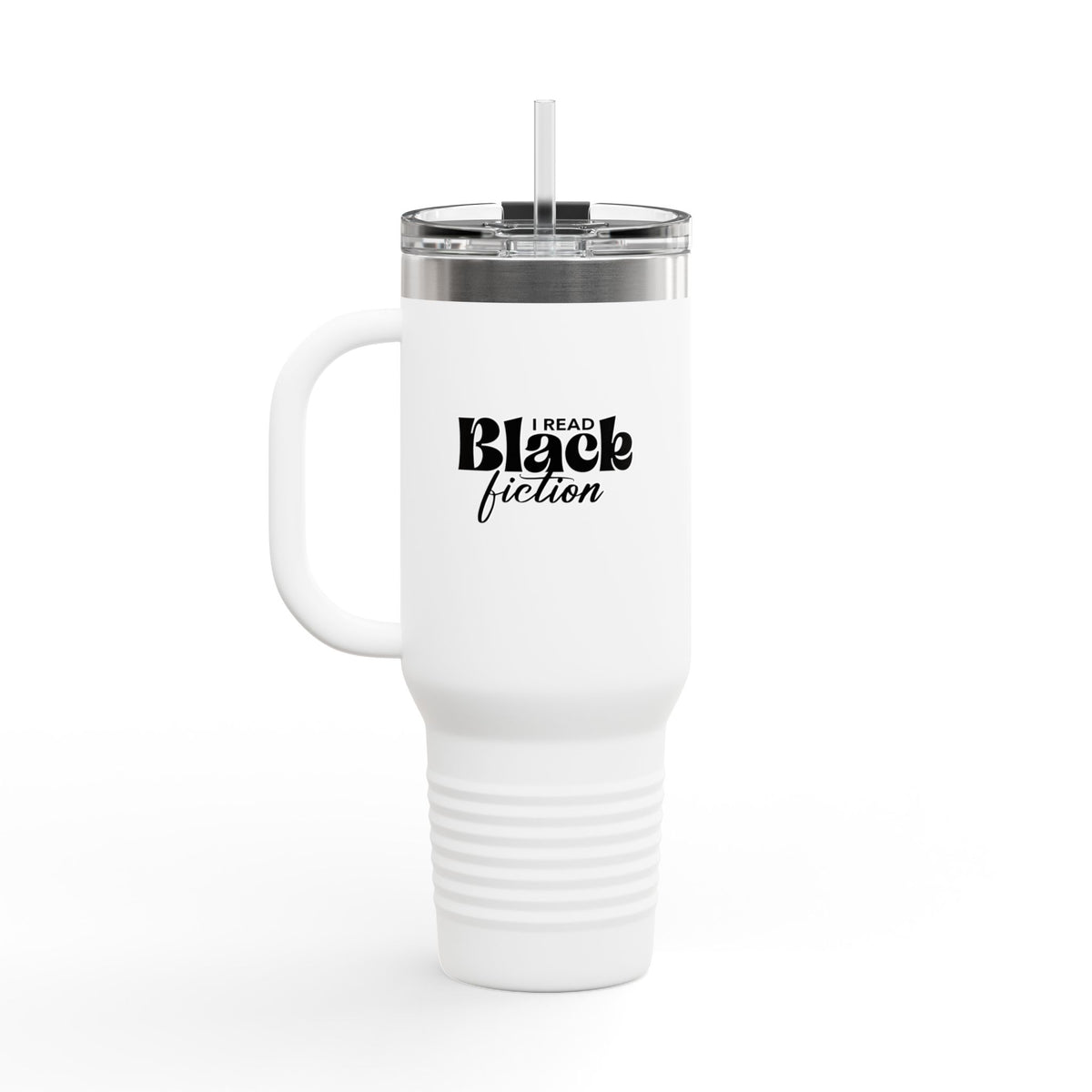 40oz Insulated Travel Mug — "I Read Black Fiction" Stainless Tumbler