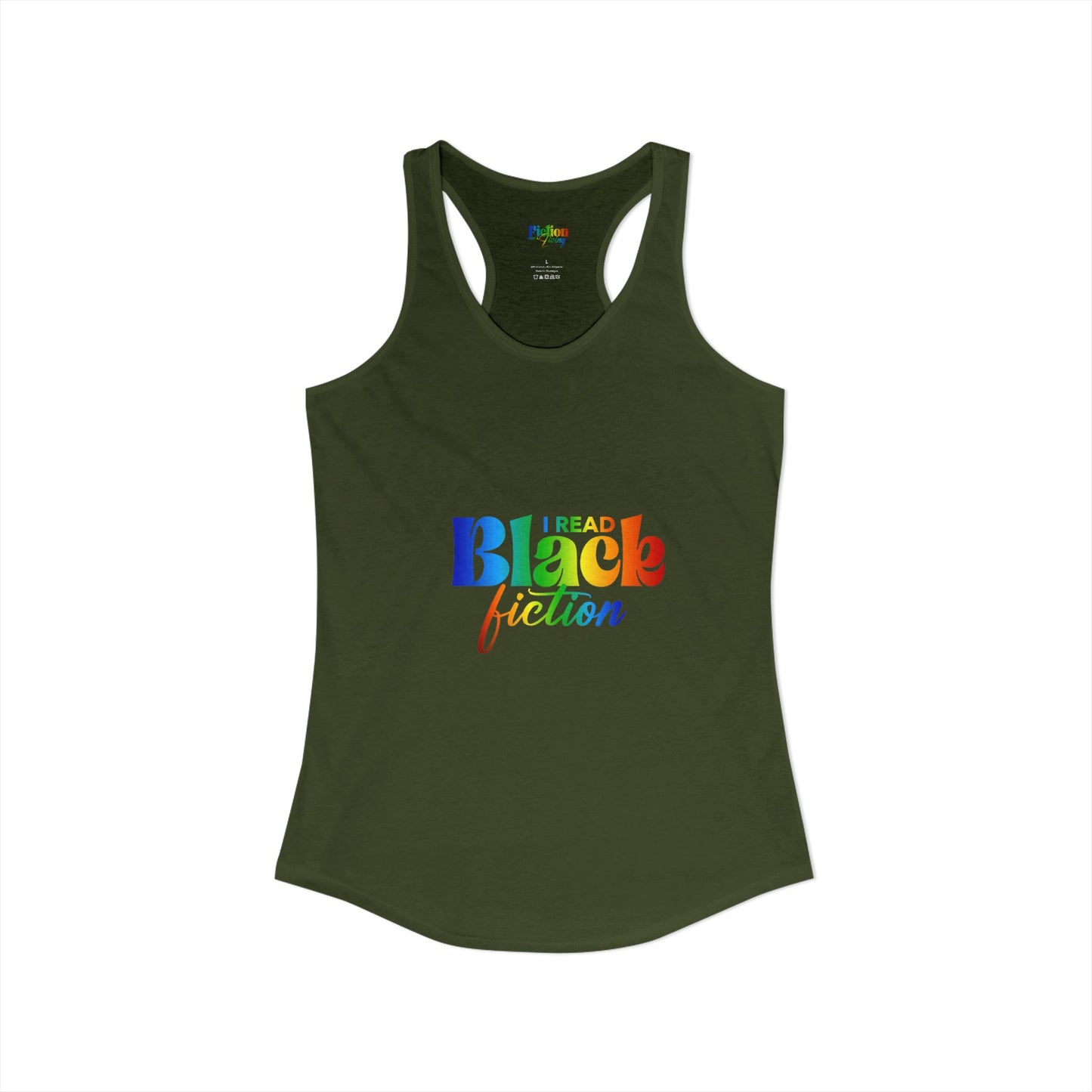 LGBT Pride "I Read Black Fiction" Women's Ideal Racerback Tank