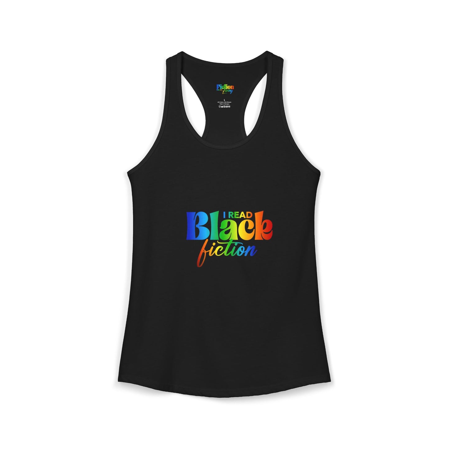 LGBT Pride "I Read Black Fiction" Women's Ideal Racerback Tank