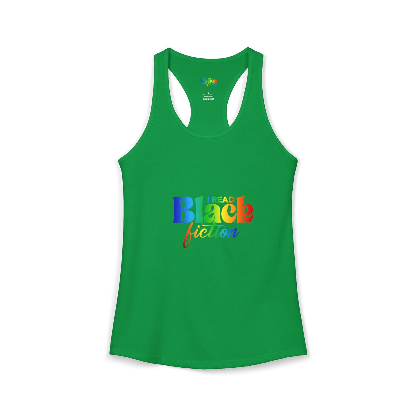 LGBT Pride "I Read Black Fiction" Women's Ideal Racerback Tank